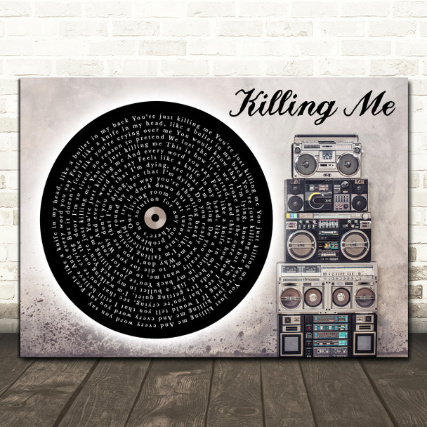 Lexy, K-Paul Killing Me Vinyl Record & Boom Box Song Lyric Print