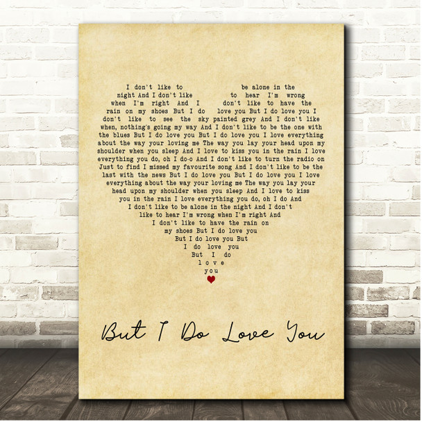 LeAnn Rimes But I Do Love You Vintage Heart Song Lyric Print
