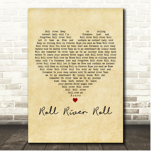 Richard Hawley Roll River Roll Vintage Heart Song Lyric Print