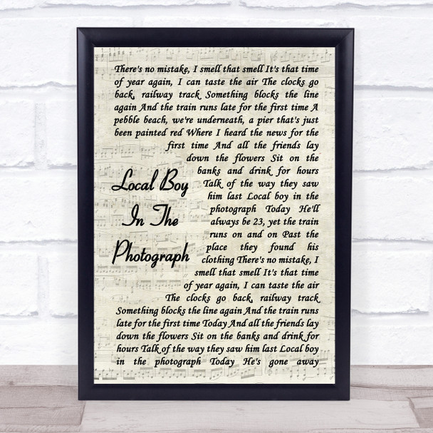 Stereophonics Local Boy In The Photograph Vintage Script Song Lyric Music Wall Art Print
