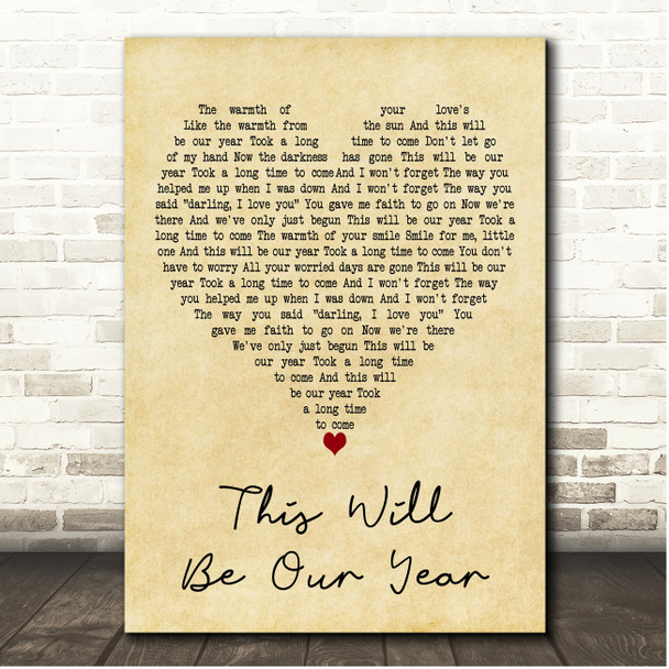 The Beautiful South This Will Be Our Year Vintage Heart Song Lyric Print