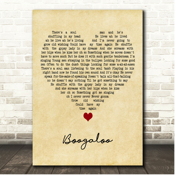 The Cat Empire Boogaloo Vintage Heart Song Lyric Print