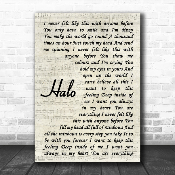 The Cure Halo Vintage Script Song Lyric Music Wall Art Print