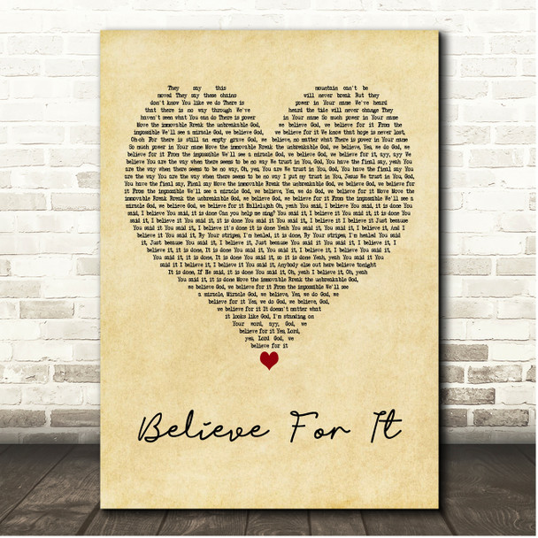 CeCe Winans Believe For It Vintage Heart Song Lyric Print