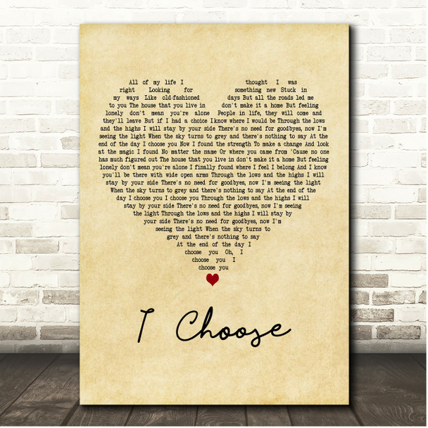 Alessia Cara I Choose Vintage Heart Song Lyric Print
