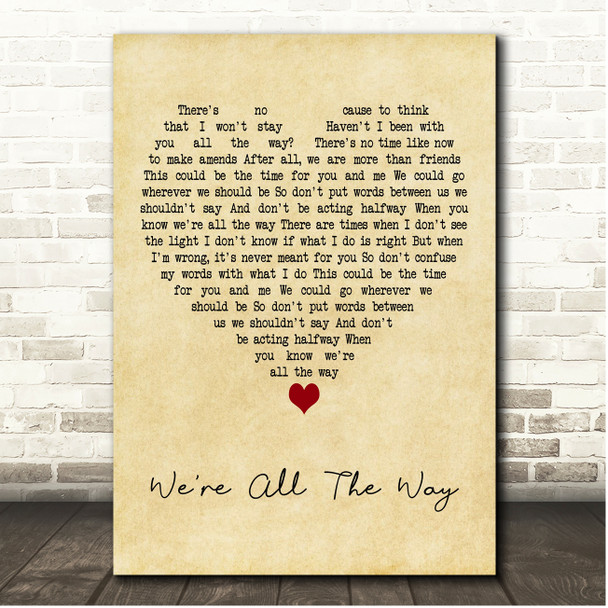 Eric Clapton Were All The Way Vintage Heart Song Lyric Print