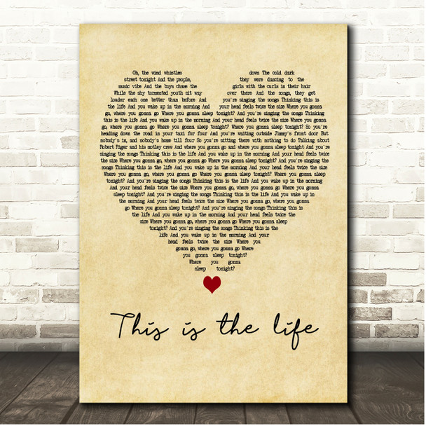 Amy MacDonald This Is the Life Vintage Heart Song Lyric Print