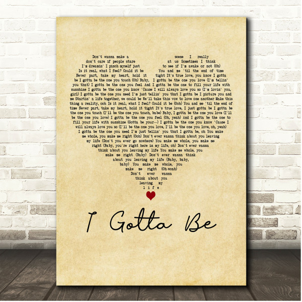 Jagged Edge I Gotta Be Vintage Heart Song Lyric Print