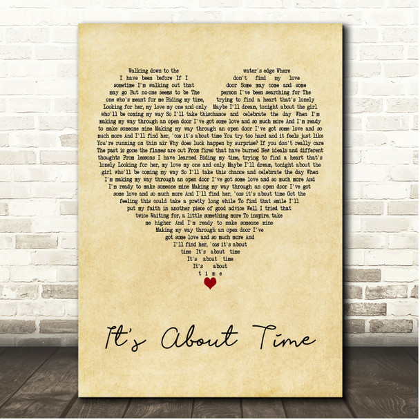 Jamie Cullum Its About Time Vintage Heart Song Lyric Print