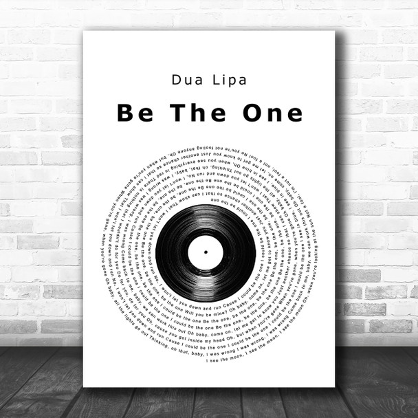Dua Lipa Be The One Vinyl Record Song Lyric Music Wall Art Print