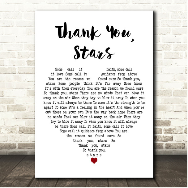 Katie Melua Thank You, Stars White Heart Song Lyric Print