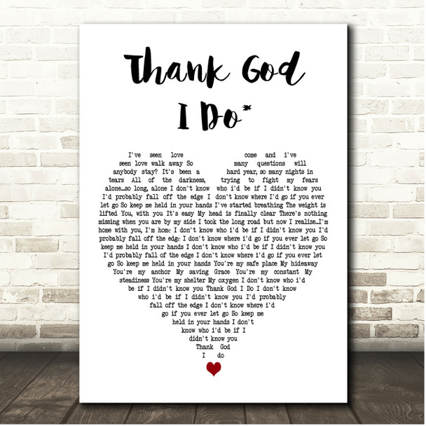 Lauren Daigle Thank God I Do White Heart Song Lyric Print