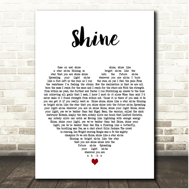 Aswad Shine White Heart Song Lyric Print