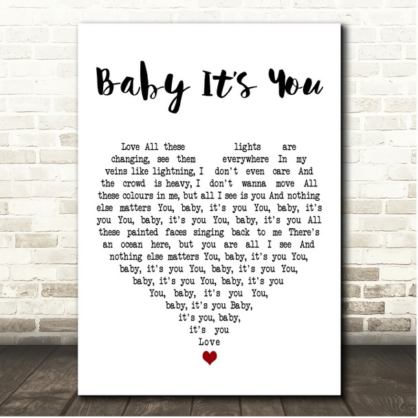 London Grammar Baby Its You White Heart Song Lyric Print