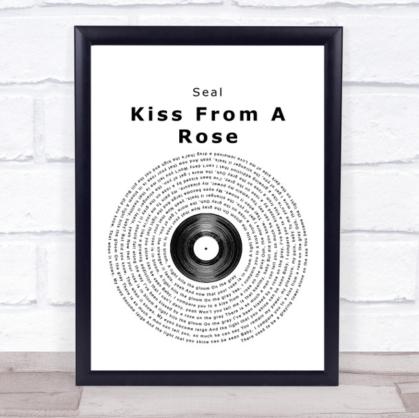 Seal Kiss From A Rose Vinyl Record Song Lyric Music Wall Art Print