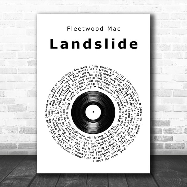 Fleetwood Mac Landslide Vinyl Record Song Lyric Music Wall Art Print