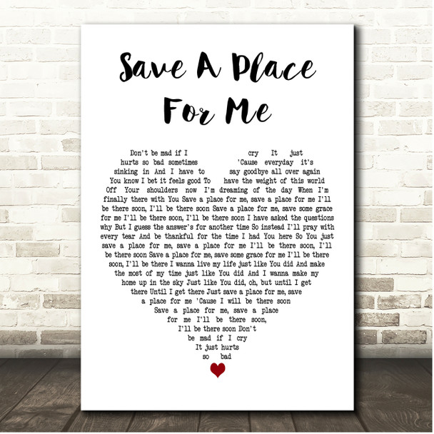 Matthew West Save A Place For Me White Heart Song Lyric Print
