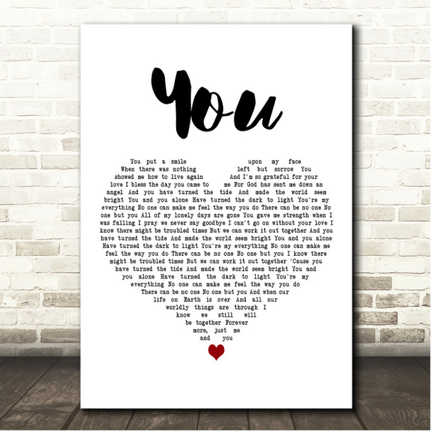 Neil Sedaka You White Heart Song Lyric Print