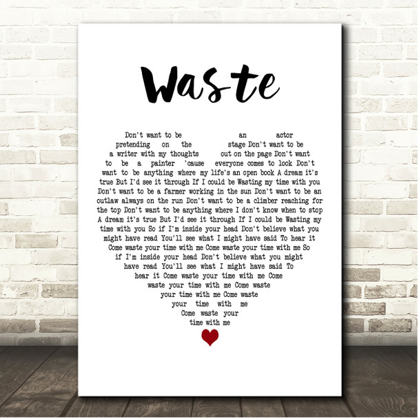 Phish Waste White Heart Song Lyric Print