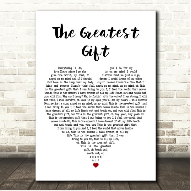 Robert Plant The Greatest Gift White Heart Song Lyric Print