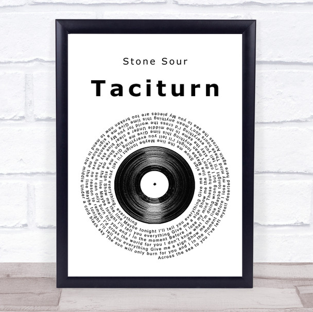 Stone Sour Taciturn Vinyl Record Song Lyric Music Wall Art Print