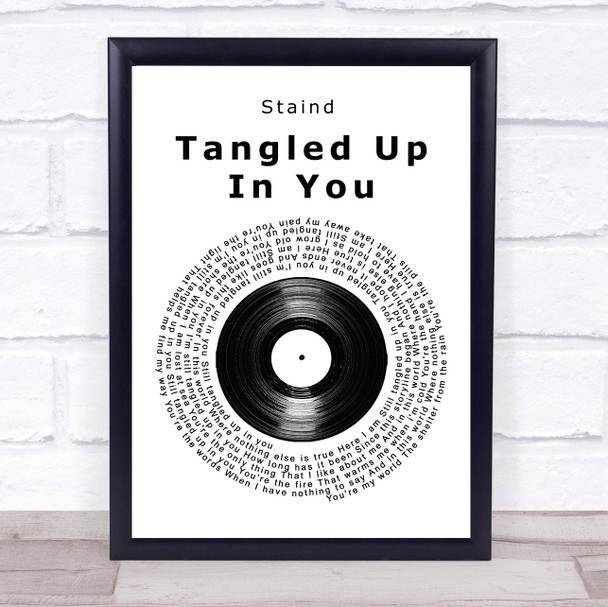 Staind Tangled Up In You Vinyl Record Song Lyric Music Wall Art Print