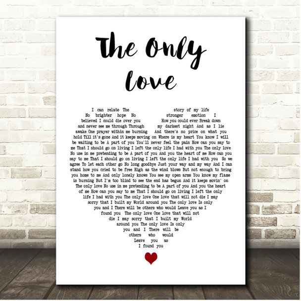 Bee Gees The Only Love White Heart Song Lyric Print