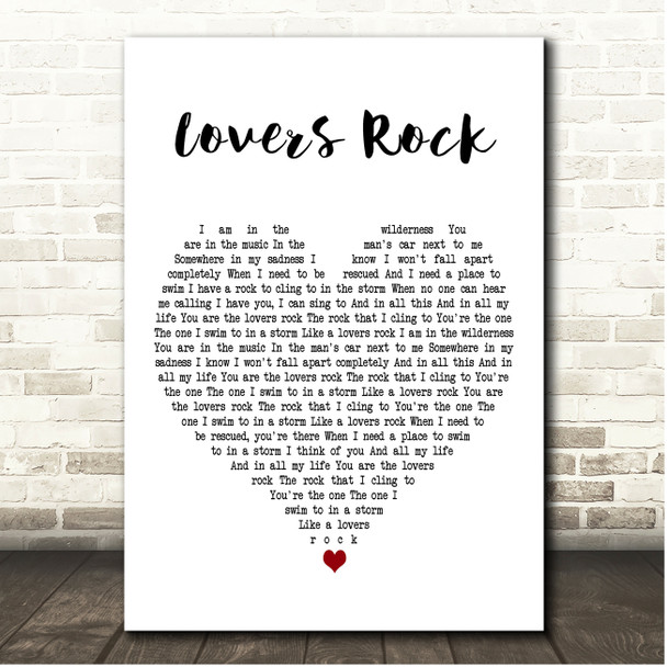 Sade Lovers Rock White Heart Song Lyric Print
