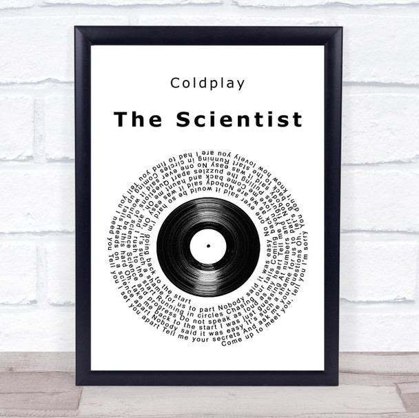 Coldplay The Scientist Vinyl Record Song Lyric Music Wall Art Print