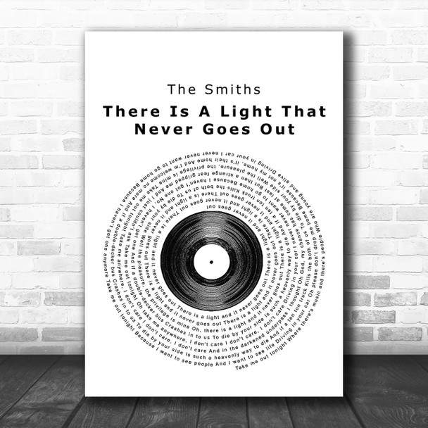 The Smiths There Is A Light That Never Goes Out Vinyl Record Song Lyric Music Wall Art Print