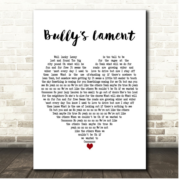 Shakey Graves Bullys Lament White Heart Song Lyric Print