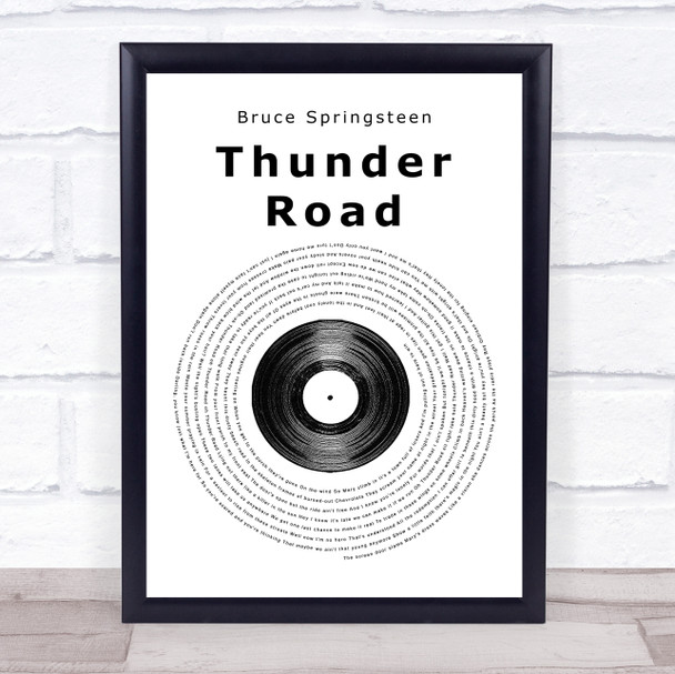 Bruce Springsteen Thunder Road Vinyl Record Song Lyric Music Wall Art Print