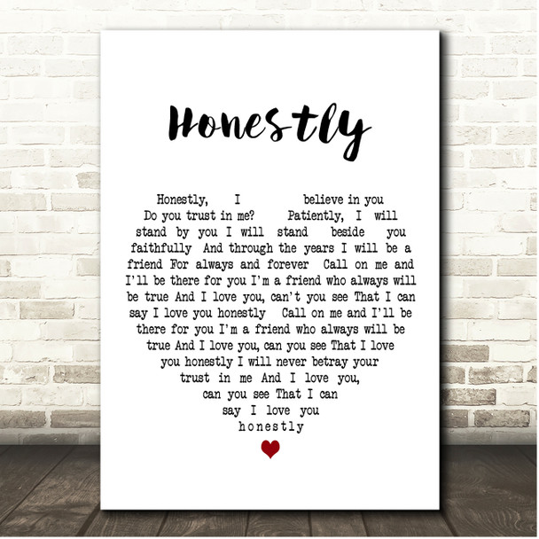 Stryper Honestly White Heart Song Lyric Print