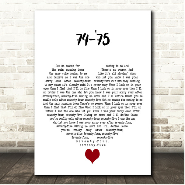 The Connells 74-'75 White Heart Song Lyric Print