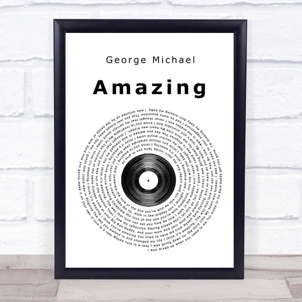 George Michael Amazing Vinyl Record Song Lyric Music Wall Art Print