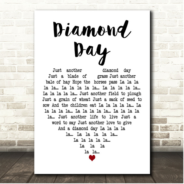 Vashti Bunyan Diamond Day White Heart Song Lyric Print