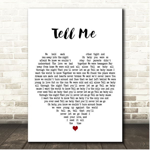 White Lion Tell Me White Heart Song Lyric Print