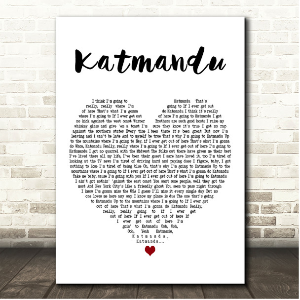 Bob Seger Katmandu White Heart Song Lyric Print