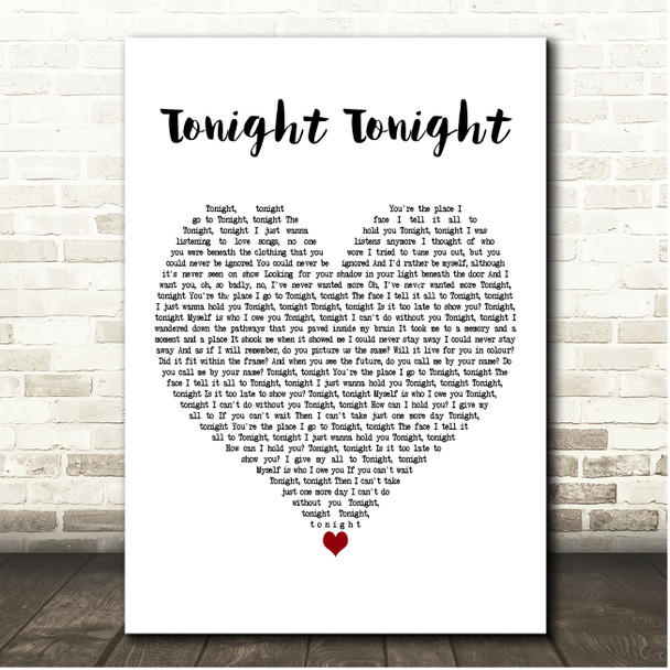 Celeste Tonight Tonight White Heart Song Lyric Print