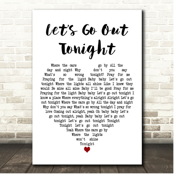 Craig Armstrong Lets Go Out Tonight White Heart Song Lyric Print