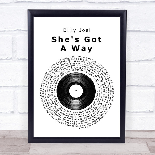 Billy Joel She's Got A Way Vinyl Record Song Lyric Music Wall Art Print