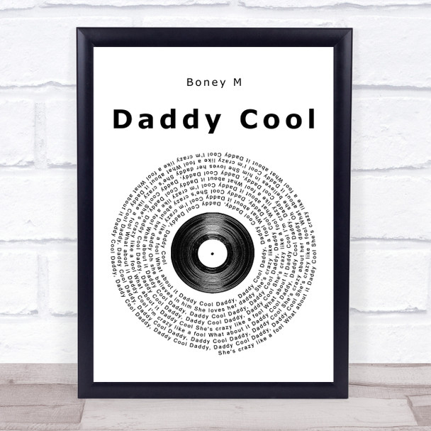 Boney M Daddy Cool Vinyl Record Song Lyric Music Wall Art Print