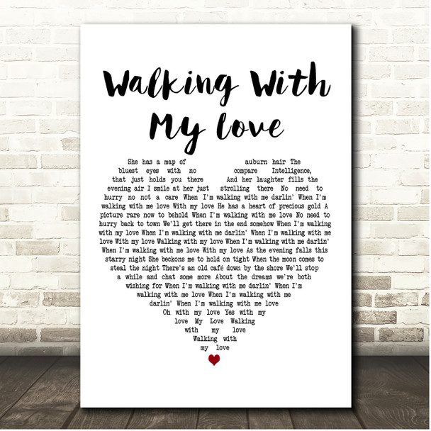 Finbar Furey Walking With My Love White Heart Song Lyric Print