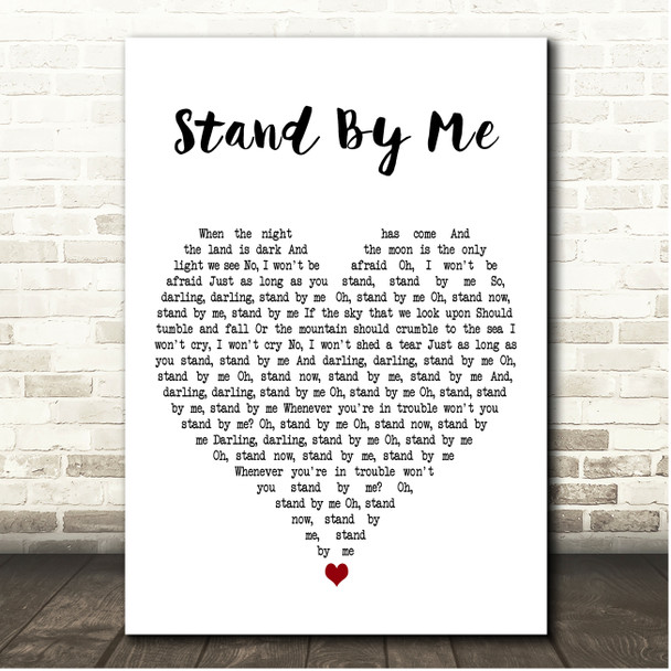 Florence + The Machine Stand By Me White Heart Song Lyric Print