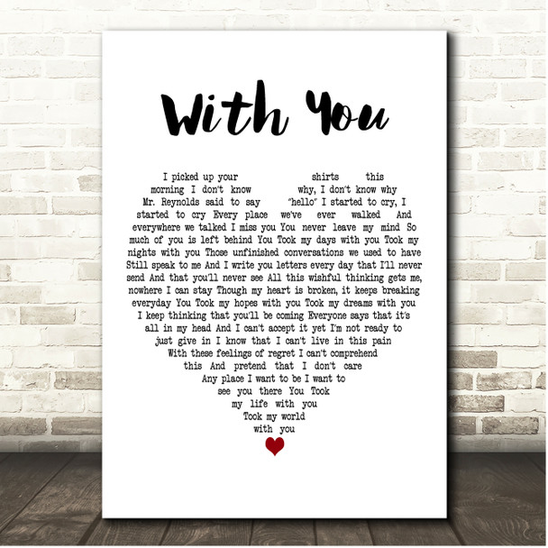 Ghost The Musical With You White Heart Song Lyric Print Ghost The Musical With You White Heart Song Lyric Print