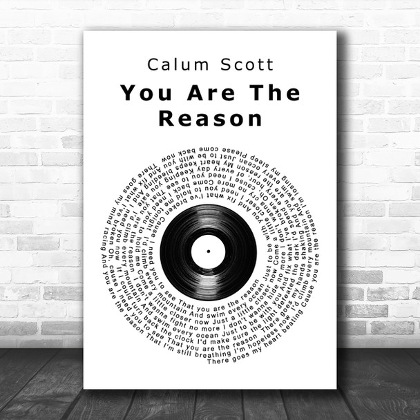 Calum Scott You Are The Reason Vinyl Record Song Lyric Music Wall Art Print