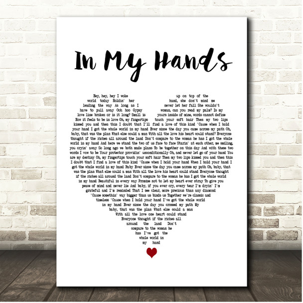 Jaheim In My Hands White Heart Song Lyric Print