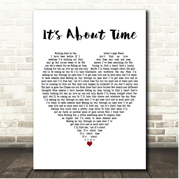 Jamie Cullum Its About Time White Heart Song Lyric Print