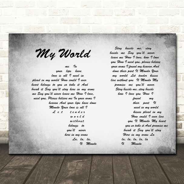 Engelbert Humperdinck My World Grey Landscape Man & Lady Song Lyric Print