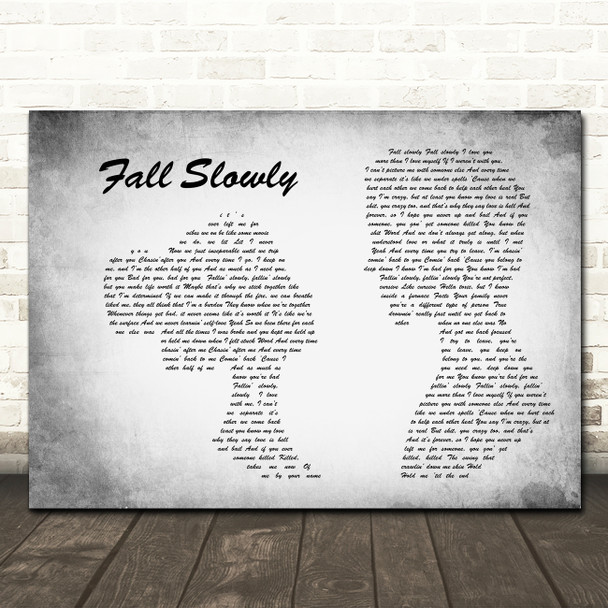 Joyner Lucas Fall Slowly Grey Landscape Man & Lady Song Lyric Print